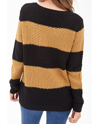 Forever 21 Cable Knit Striped Sweater