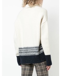 Adam Lippes Contrast Long Sleeve Sweater
