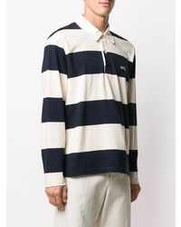Ami Paris Horizontal Stripe Polo Shirt