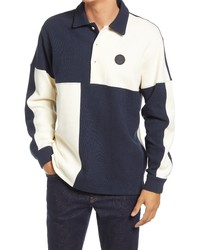 Ted Baker London Wickam Long Sleeve Cotton Polo In Navy At Nordstrom