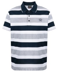 Paul & Shark Embroidered Logo Striped Polo Shirt