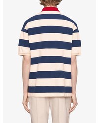 Gucci Embroidered Striped Jersey Polo