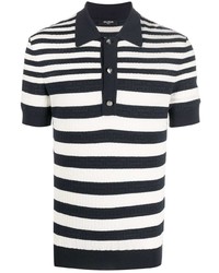 Balmain Logo Striped Polo Shirt