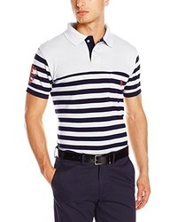 U.S. Polo Assn. Slim Fit Stripe Pique Pocket Polo Shirt With Solid Yoke