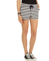 Alexander Wang T By Striped Cotton Terry Shorts