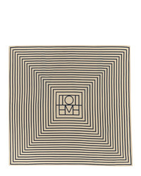 Totême Off White And Navy Silk San Remo Scarf