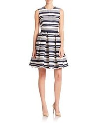 RED Valentino Striped Fit  Flare Dress