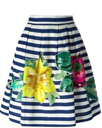P.A.R.O.S.H. Stripe And Flower Print Skirt