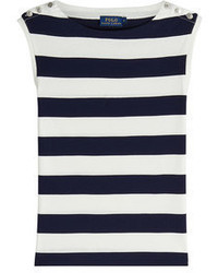 Polo Ralph Lauren Striped Tank With Embossed Buttons