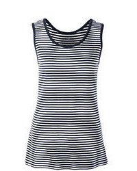 Lands' End Tall Cotton Tank Top Sterling Heather Stripe