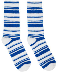 Marni Blue White Striped Socks