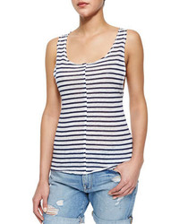 Frame Denim Le Muscle Tank With Stripes