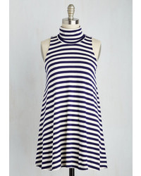 Luxe Apparel Ease To Meet You Tunic In Navy Stripes