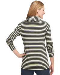 L.L. Bean Pima Cowlneck Tunic Stripe
