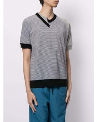 Kolor Asymmetric V Neck Stripe T Shirt