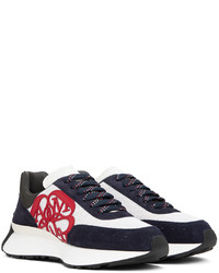 Alexander McQueen White Navy Runner Sneakers