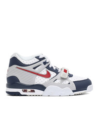 Nike White And Navy Air Trainer 3 Sneakers