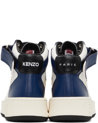 Kenzo White Navy Paris Hoops Sneakers