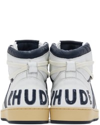 Rhude White Navy Rhecess Hi Sneakers