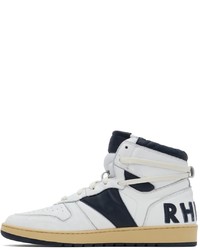 Rhude White Navy Rhecess Hi Sneakers