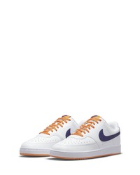 Nike Court Vision Low Sneaker In Whiteelectro Purplecurry At Nordstrom