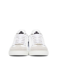 DSQUARED2 White And Blue Lace Up Sneakers