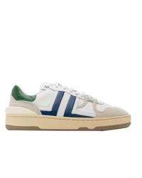 Lanvin White And Blue Leather Clay Sneakers