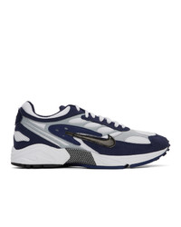 Nike White And Navy Air Ghost Racer Sneakers