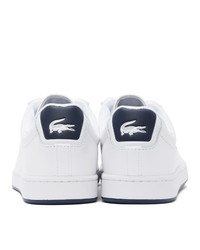 Lacoste White And Navy Carnaby Evo Sneakers
