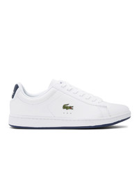Lacoste White And Navy Carnaby Evo Sneakers