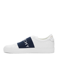 Givenchy White And Navy Elastic Urban Street Sneakers