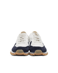 Spalwart White And Navy Marathon Trial Low Wbhs Sneakers