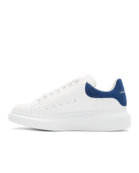 Alexander McQueen White And Navy Oversized Sneakers