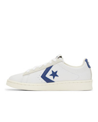 Converse White And Navy Pro Leather Og Ox Sneakers