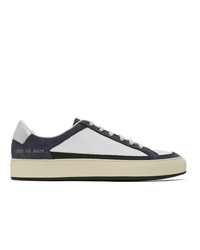 Common Projects White And Navy Retro G Sneakers