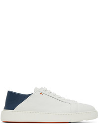 Santoni White Ed Leather Sneakers