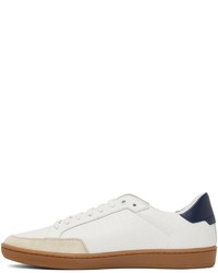 Saint Laurent White Navy Court Classic Sl10 Sneakers