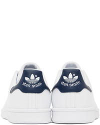 adidas Originals White Navy Stan Smith Sneakers