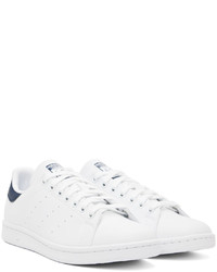 adidas Originals White Navy Stan Smith Sneakers