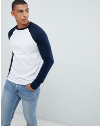 ASOS DESIGN Long Sleeve T Shirt With Contrast Raglan Sleeves