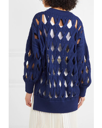 Sonia Rykiel Oversized Two Tone Macram Wool Blend Sweater