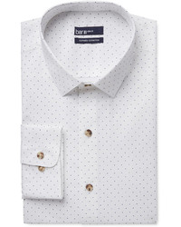 Bar III Carnaby Collection Slim Fit White Navy Polka Dot Print Dress Shirt Only At Macys