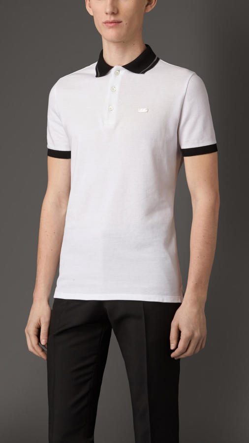 burberry polo white