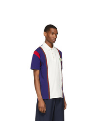 Gucci White And Blue Gg Patch Polo
