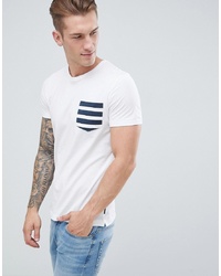French Connection 4 Stripe Pocket T Shirtmarine