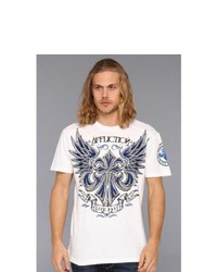 Affliction Vibration Ss Crew Neck With Taping T Shirt White