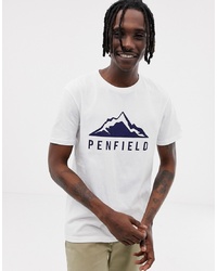 Penfield Augusta Mountain Logo Front T Shirt In White