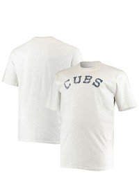 FANATICS Branded Heathered Oatmeal Chicago Cubs Big Tall Cooperstown Collection Arch T Shirt
