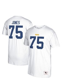 Mitchell & Ness Deacon Jones White Los Angeles Rams Retired Player Logo Name Number T Shirt