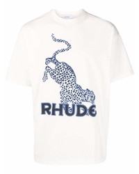 Rhude Leopard Print Cotton T Shirt
